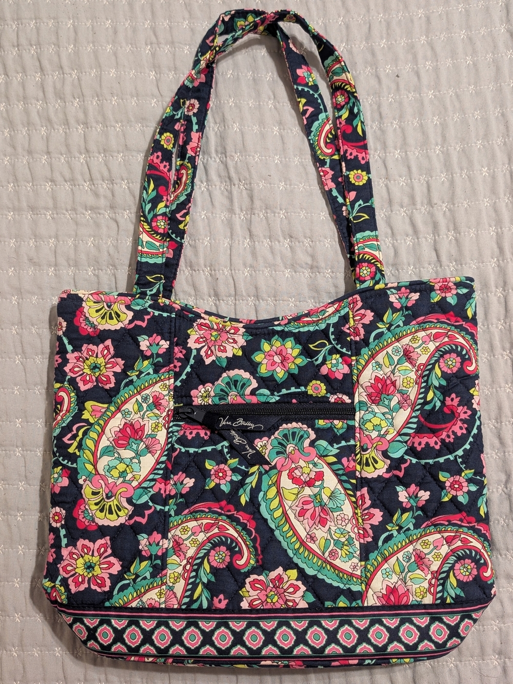 Vera Bradley Petal Paisley Classic Quilted Cotton Tote Bag - Like New